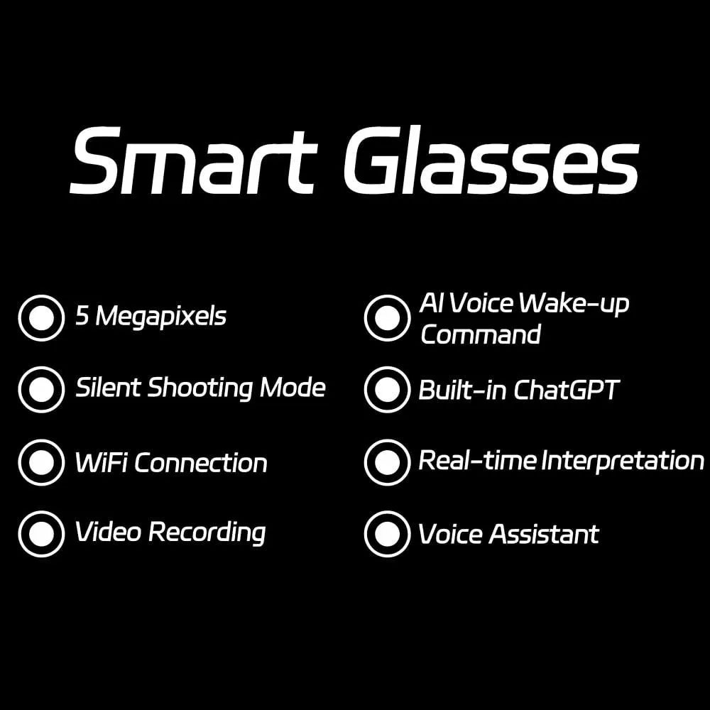 AIMB-G Series AI Smart Glasses 500W Camera Sunglasses ChatGPT Translation Voice Control Bluetooth HD1080P Shooting With Camera