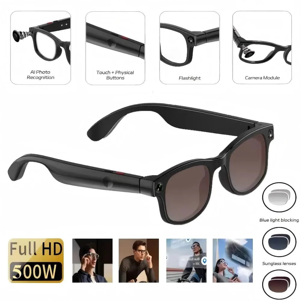 AIMB-G Series AI Smart Glasses 500W Camera Sunglasses ChatGPT Translation Voice Control Bluetooth HD1080P Shooting With Camera