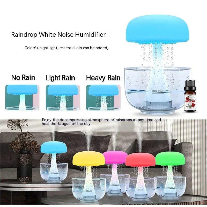 Jellyfish Raindrop Humidifier Ultrasonic Atomization Seven-color Ambience Light